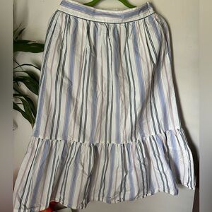 A New Day Blue and White Tiered Midi Skirt